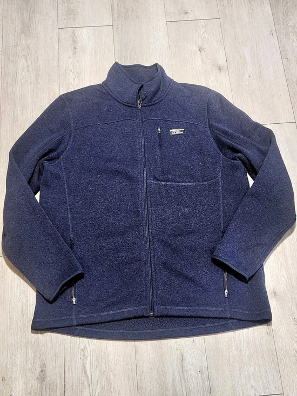 LL Bean Mens Sweater Fleece Full Zip Jacket Xl Tall